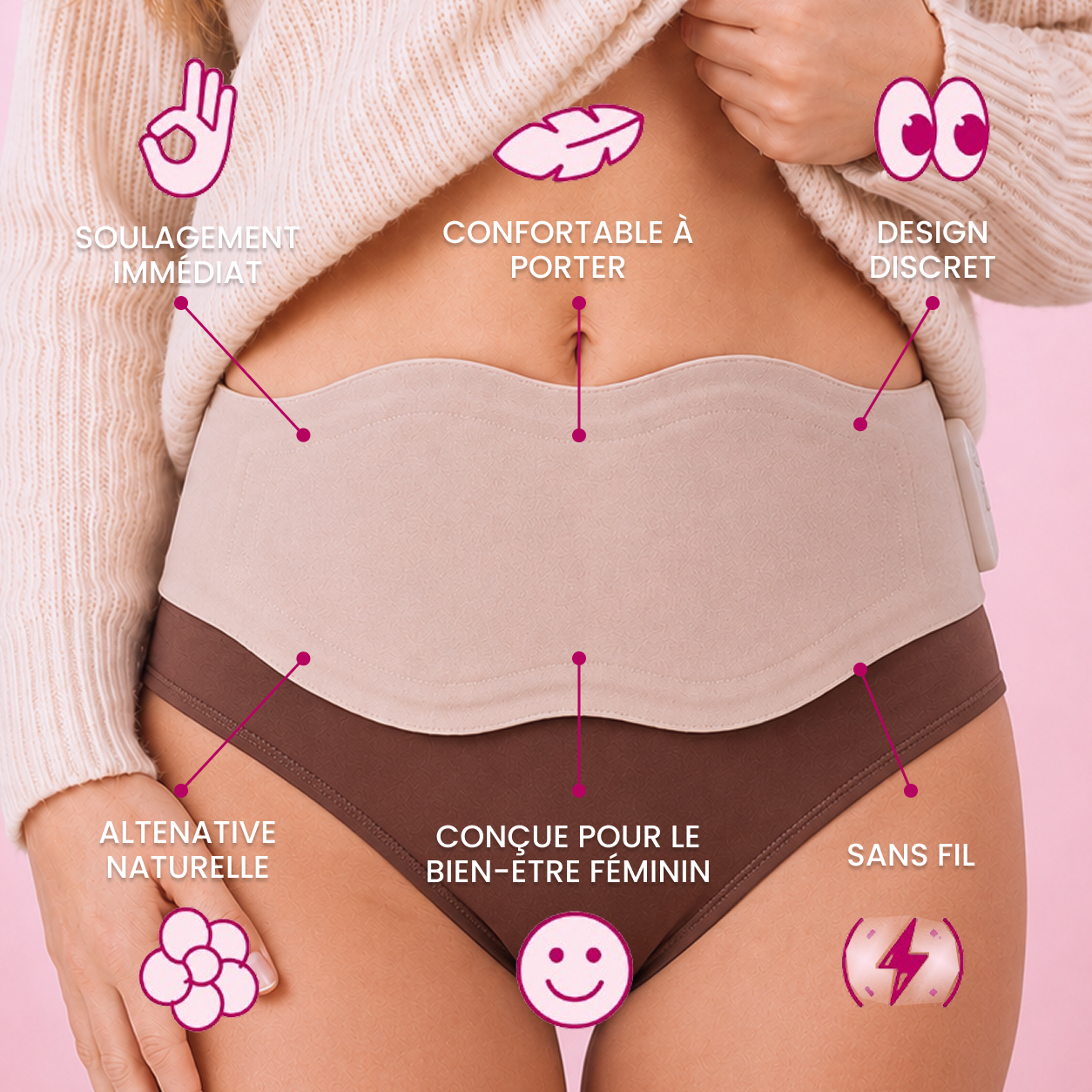 Endora: Ceinture chauffante et stimulante contre les douleurs menstruelles
